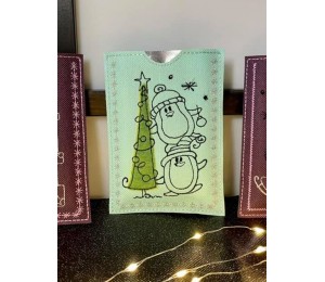 Stickdatei - Pinguine mit Tannenbaum